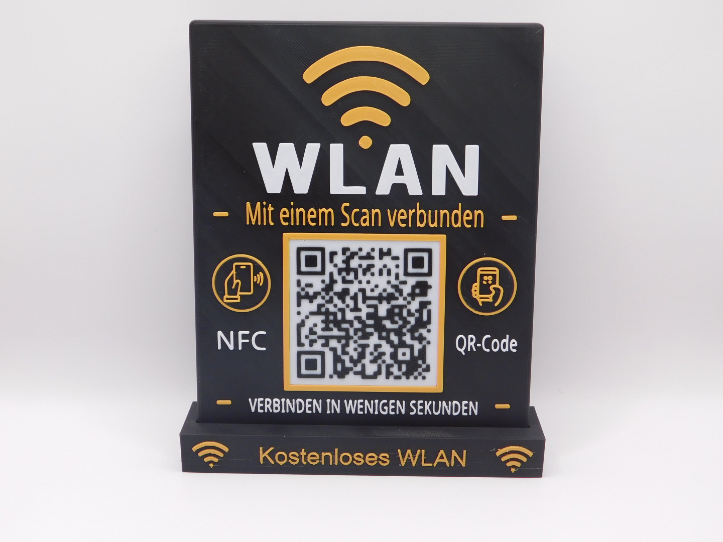 WLAN-Schild mit QR-Code & NFC