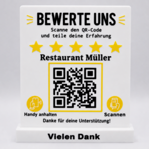 Bewertungsschild mit QR-Code & NFC